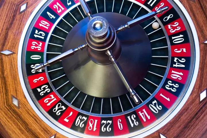 Rueda de ruleta vista desde arriba